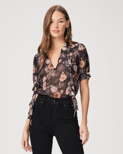 Paige Women's Tangi Blouse - Obsidian Multi Silk