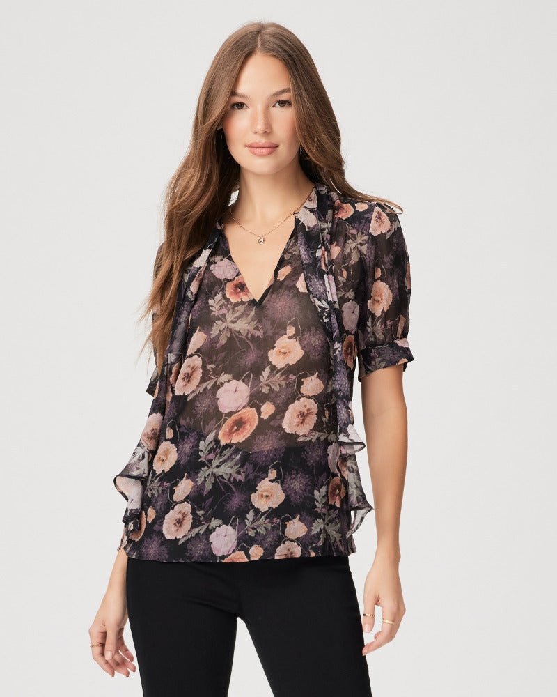 Paige Women's Tangi Blouse - Obsidian Multi Silk