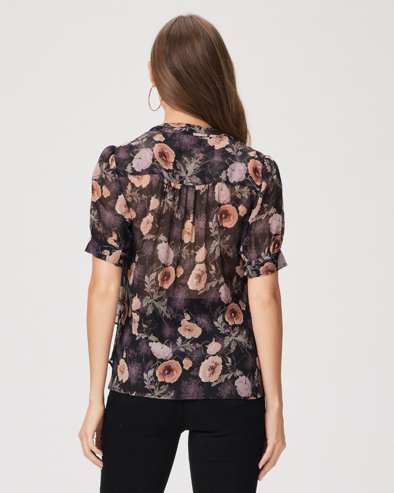 Paige Women's Tangi Blouse - Obsidian Multi Silk