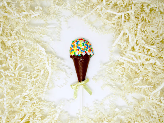 Mendocino Chocolate Company Ice Cream Cone Lollipop in Milk Chocolate