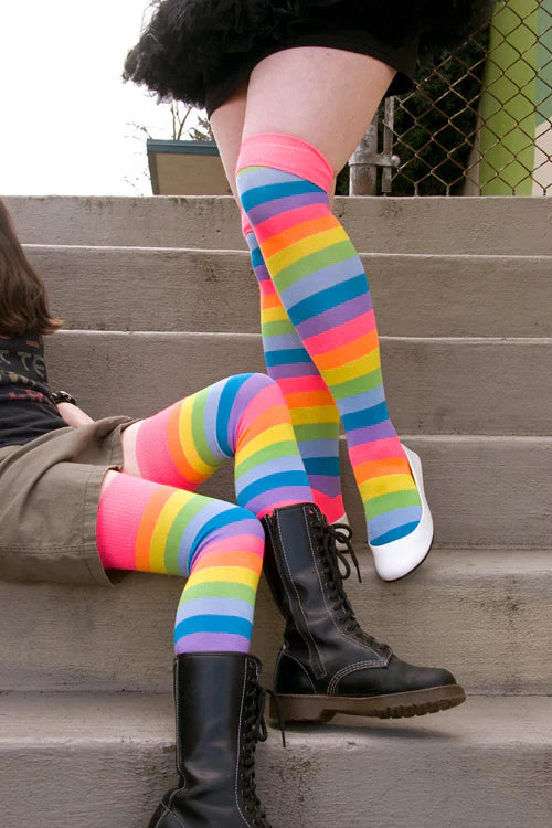 Leg Avenue Women's Neon Acrylic Rainbow Thigh High