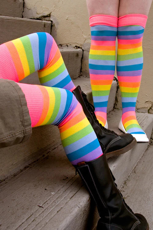 Leg Avenue Women's Neon Acrylic Rainbow Thigh High