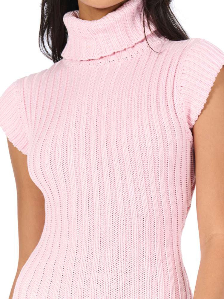 Naked Wardrobe Women's Knit Turtleneck Mini Dress