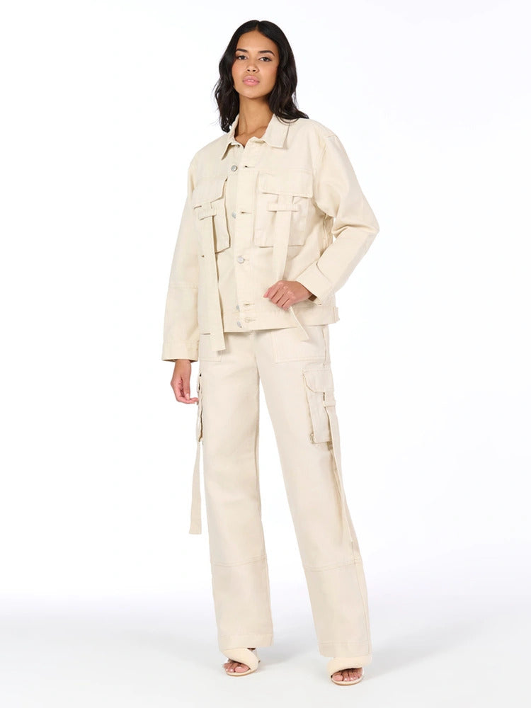 Naked Wardrobe Women's V-waist Cargo Pant