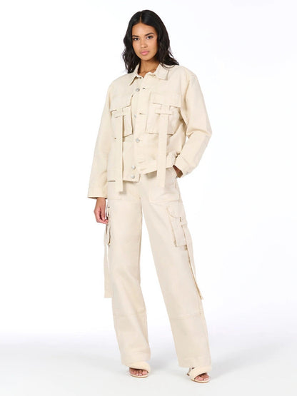 Naked Wardrobe Women's V-waist Cargo Pant