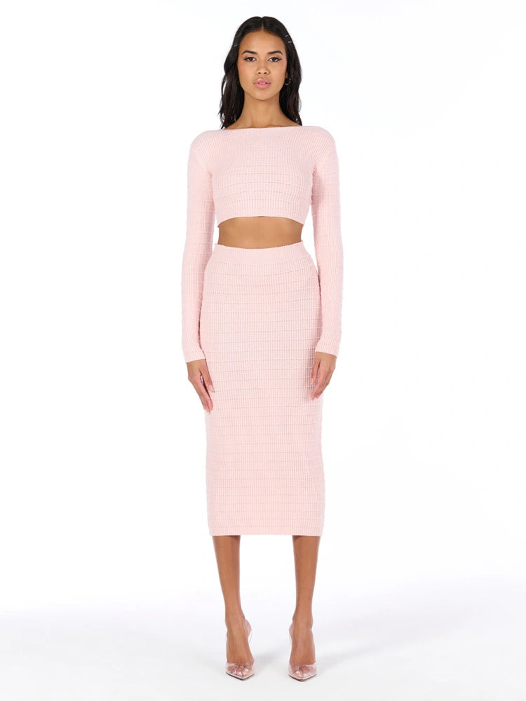 Naked Wardrobe Women's Knit Midi Skirt