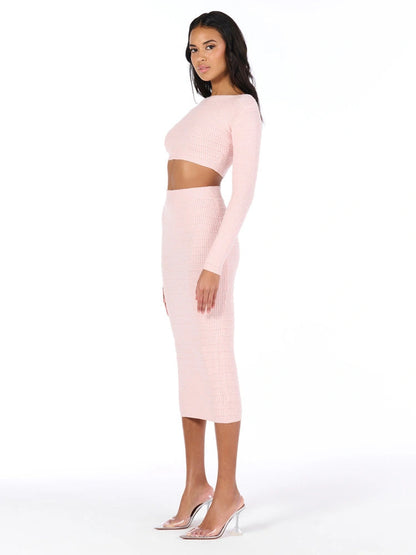 Naked Wardrobe Women's Knit Midi Skirt