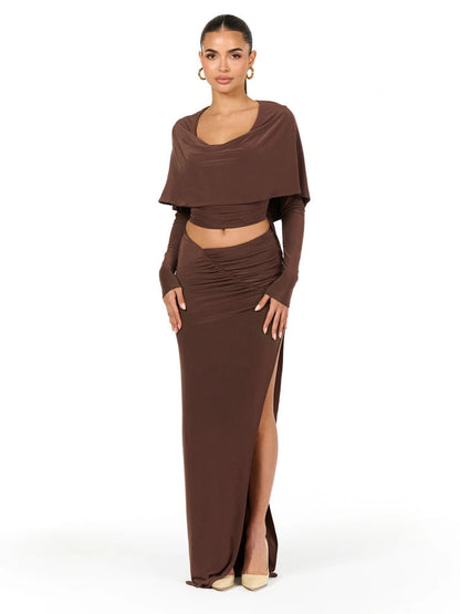 Naked Wardrobe Women's The Ruched Maxi Skirt