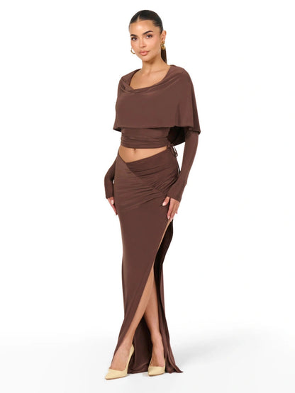 Naked Wardrobe Women's The Ruched Maxi Skirt