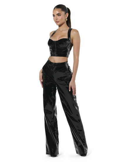 Naked Wardbrobe Women's The Vinyl Wide-leg Pant