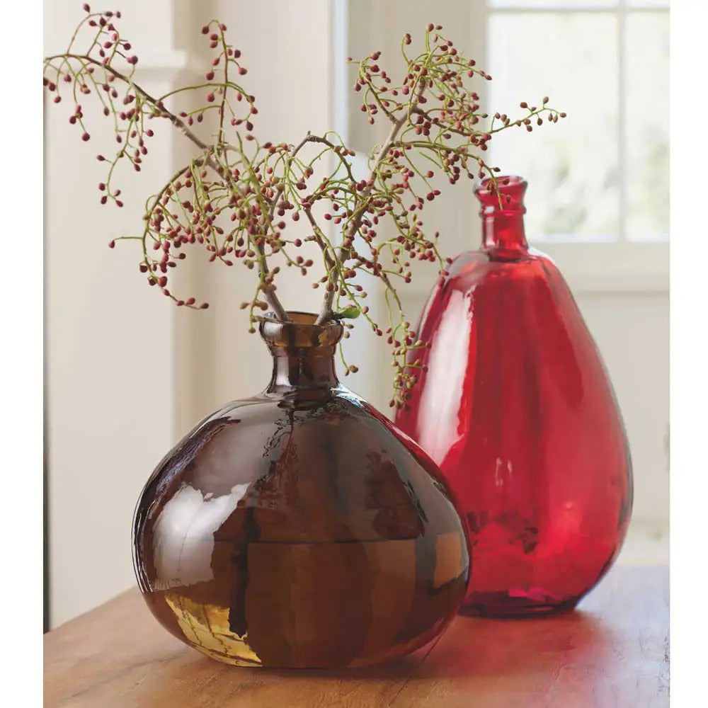 VivaTerra Recycled Glass Balloon Vases, Set of 2