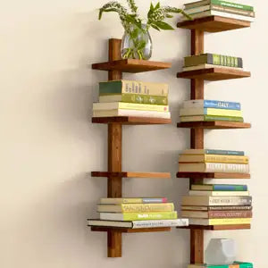 VivaTerra Recycled Golden Teak Takara Column Shelves&Ladder