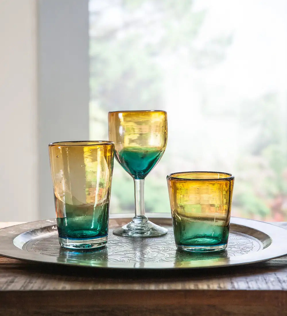 VivaTerra Golden Shore Recycled Glassware Collection